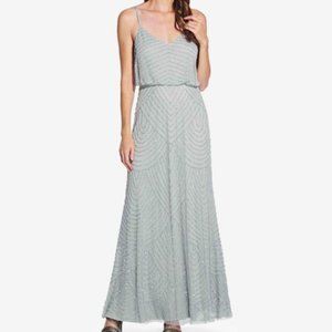 Sage Green Beaded Bridesmaid Dress - Size 12